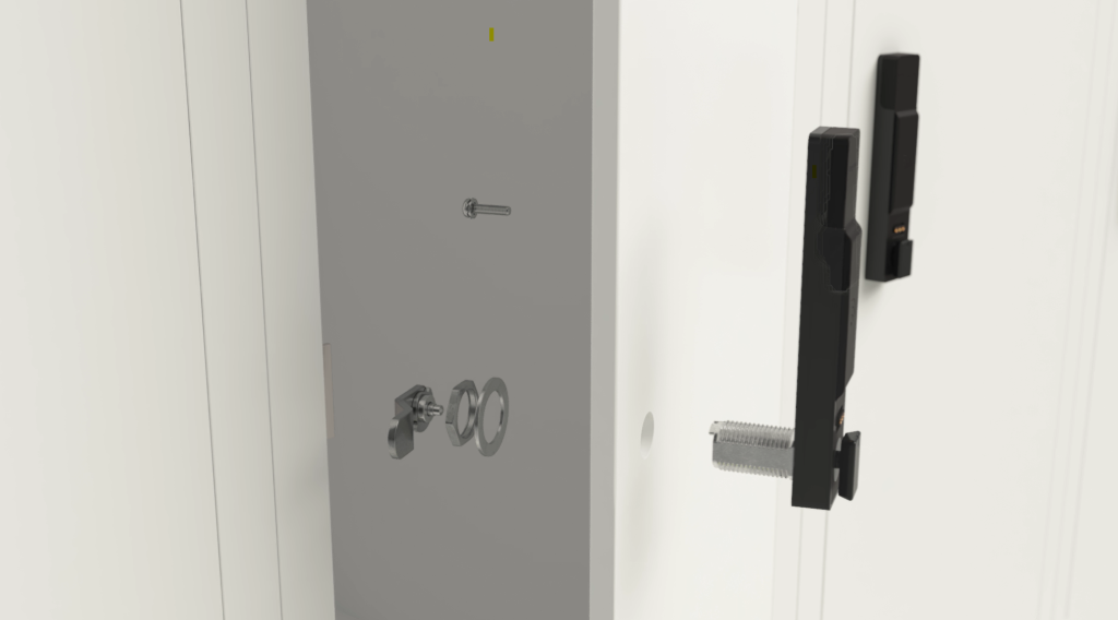 An image of a digilock Retrofit for university lockers.