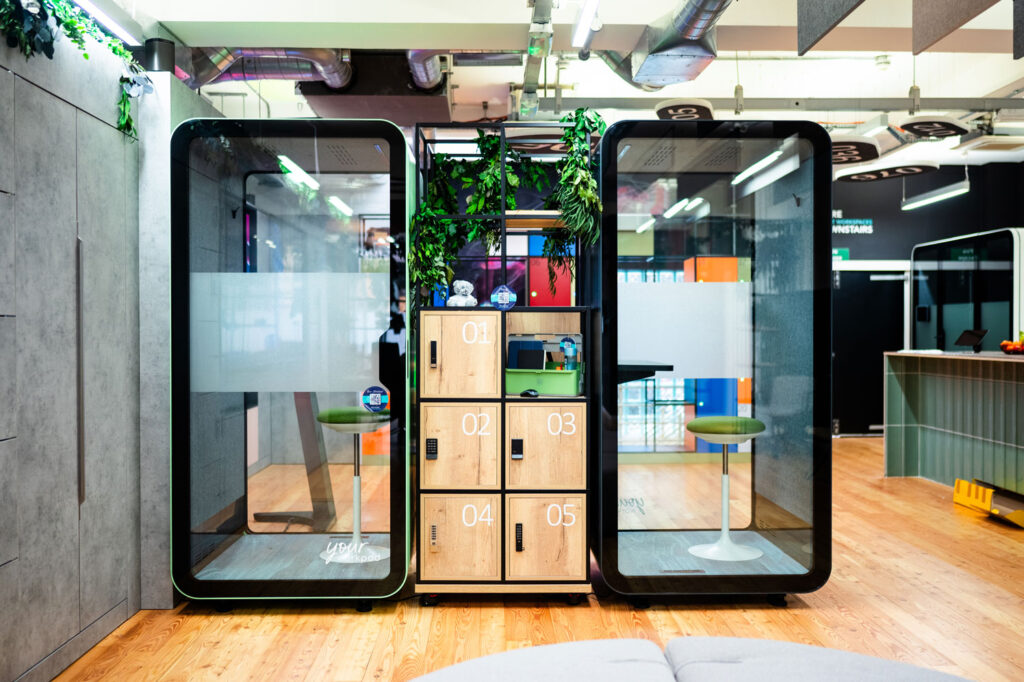 An image of work pods from Your Workspace in an office.