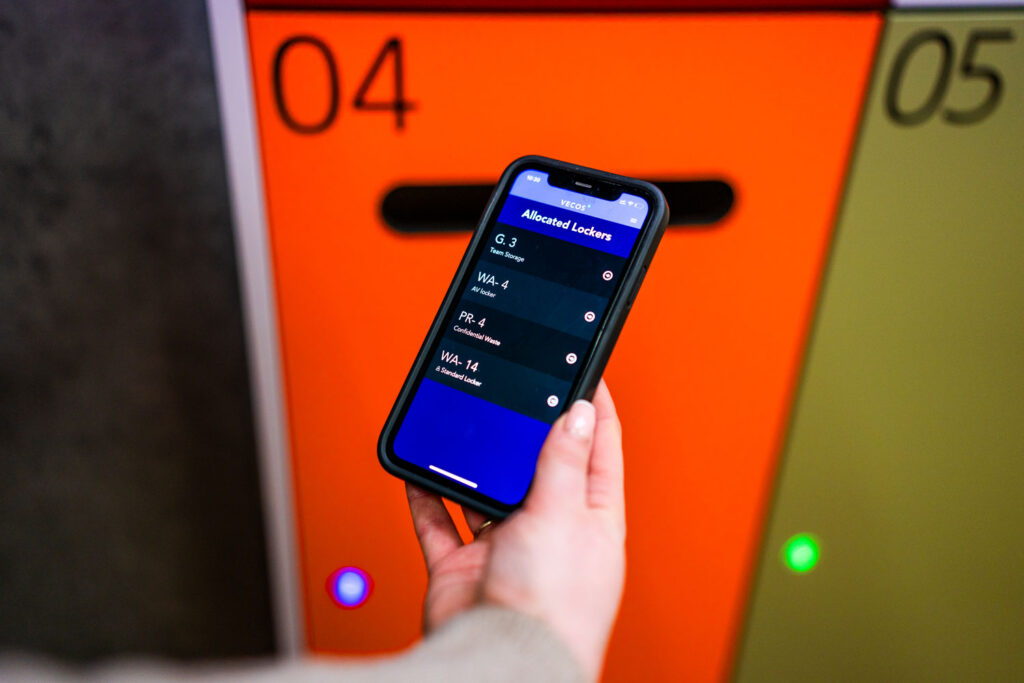 Using a mobile app to access an electronic locker.