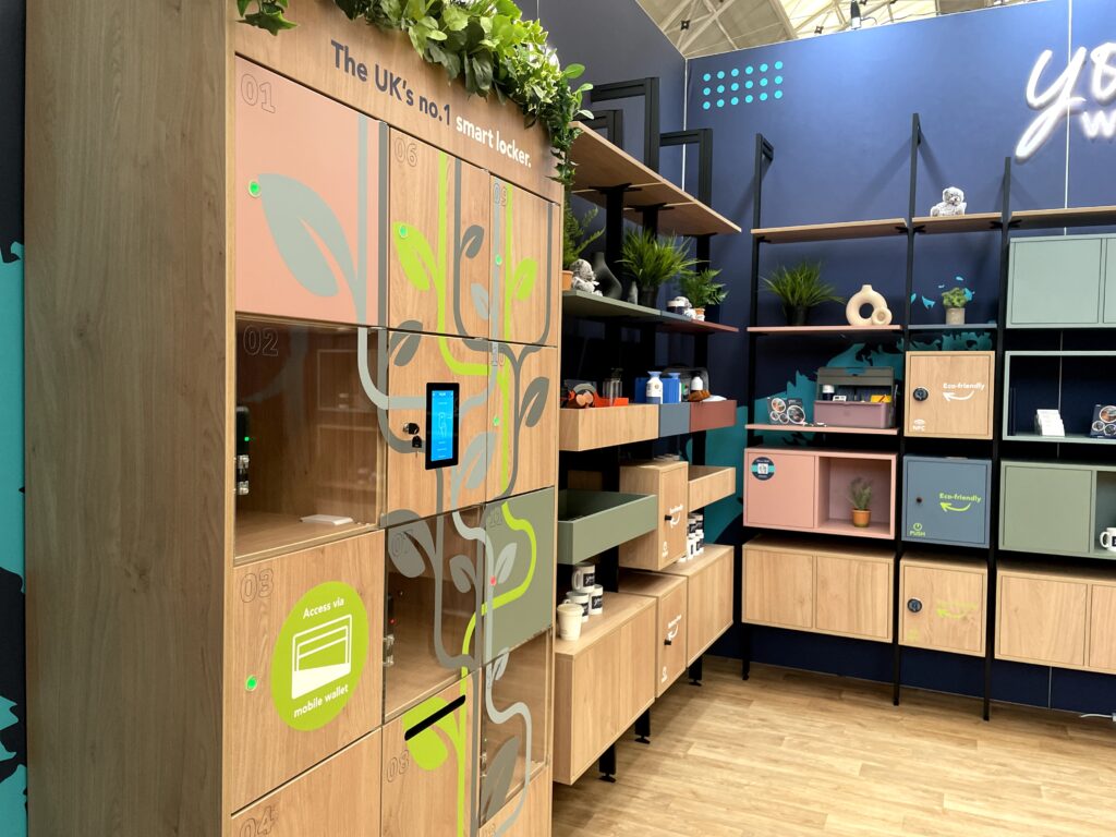 Smart lockers and Plexus Wall on Your Workspace's exhibition stand.