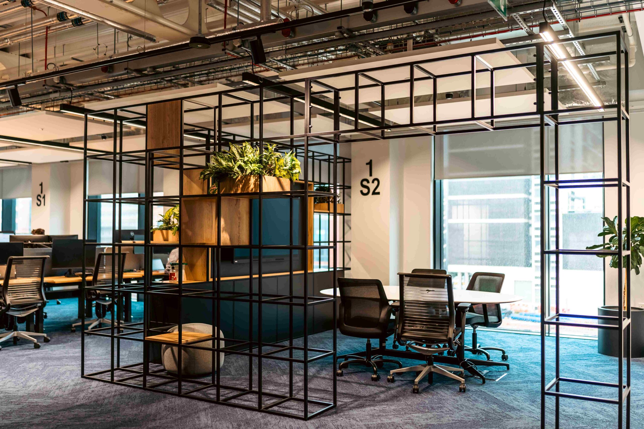 Bespoke office shelving in Zurich Insurance.